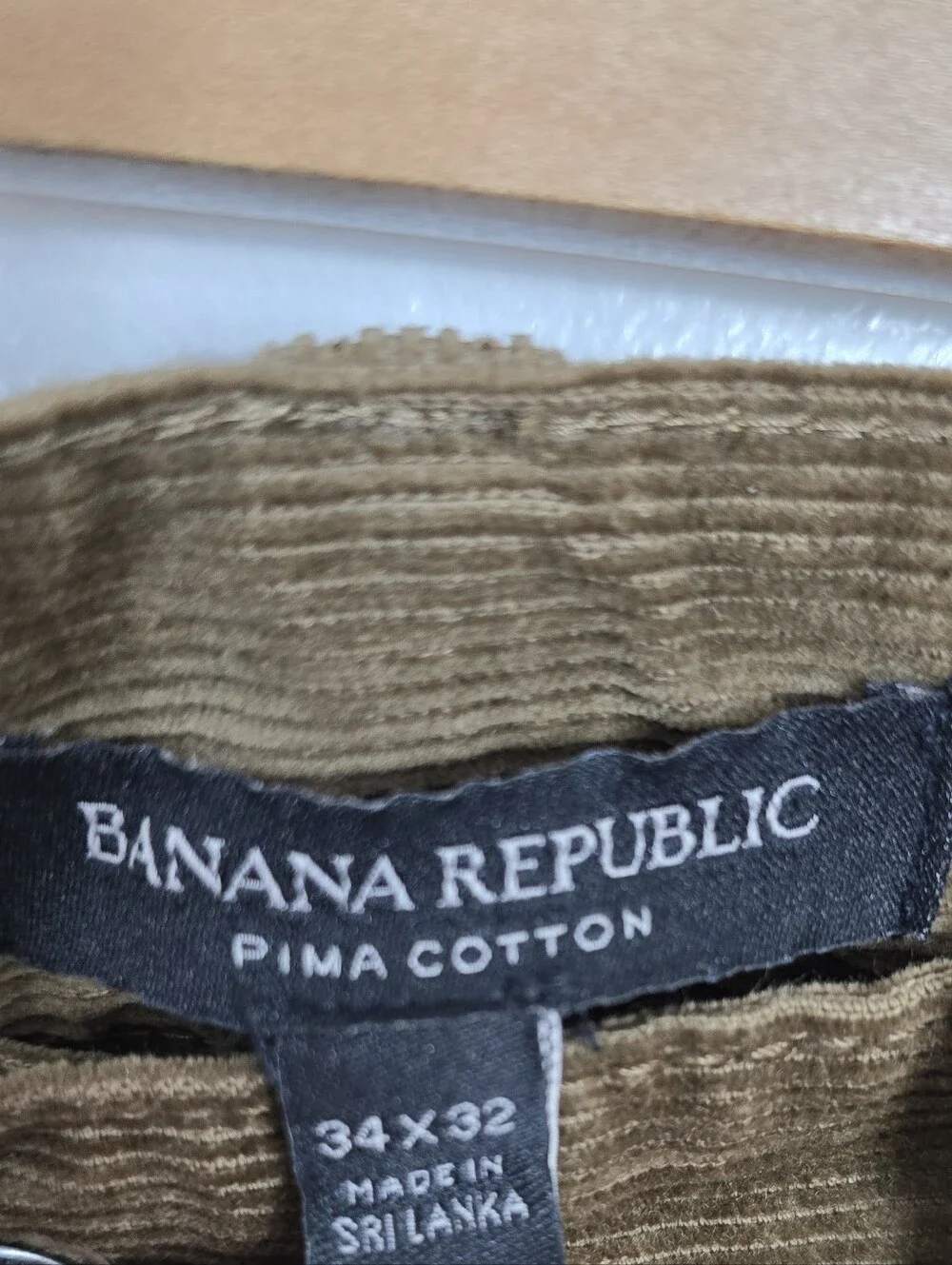 Banana Republic Five Pocket Pima Cotton Corduroy Pants Dark Acorn Men's 34x32